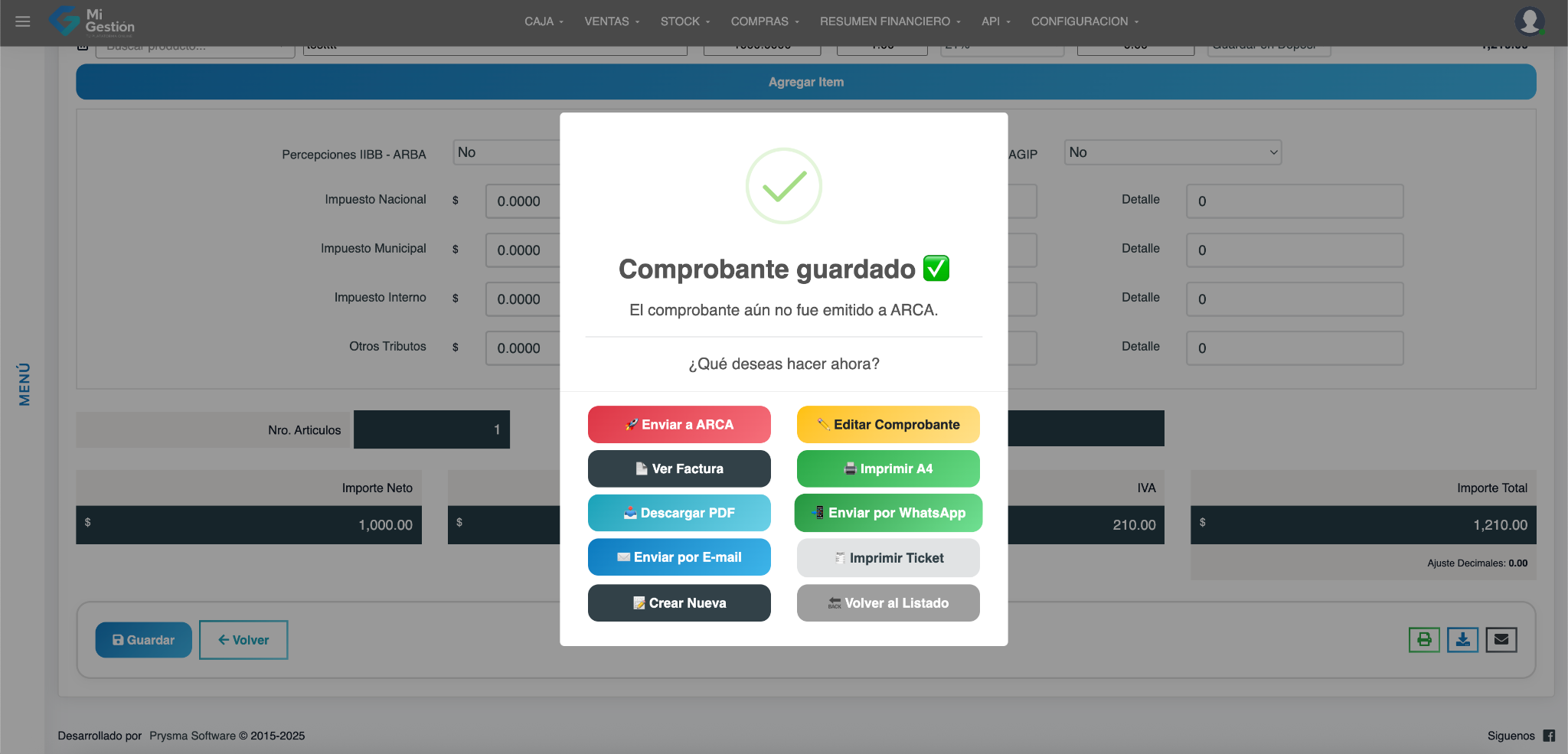 Comprobante guardado